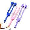 LAJA Imports Limited Edition Colorful Rainbow Lot of 3 Aluminum Sensory Tuning Forks C 128 256 512 Pink Purple and Blue view 3