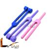 LAJA Imports Limited Edition Colorful Rainbow Lot of 3 Aluminum Sensory Tuning Forks C 128 256 512 Pink Purple and Blue view 4