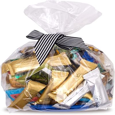 APQ Clear Gusseted Poly Bags, 8 x 4 x 15 Inch. Pack of 100 Gusseted Plastic Bags 1 Mil Thick for Favors with Open Top. Clear Plastic Bags for Packaging Cookies, Popcorn, Candies, Homemade Bread