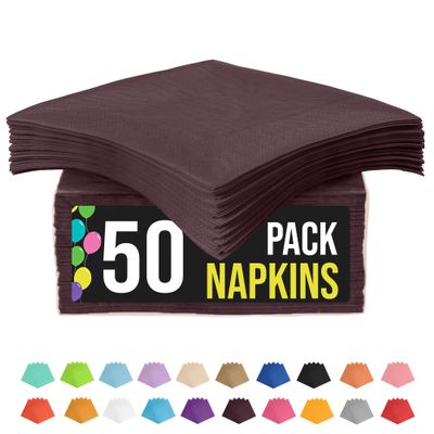 Party Solids Brown Napkins Disposable Everyday 50 Pcs 2 Ply Brown Cocktail Napkins Paper Everyday For Parties & Party Supplies