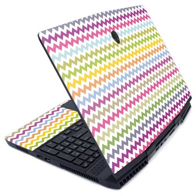 MightySkins Skin for Alienware M15 (2019) - Rainbow Chevron | Protective, Durable, and Unique Vinyl Decal wrap Cover | Easy to Apply, Remove, and Change Styles | Made in The USA