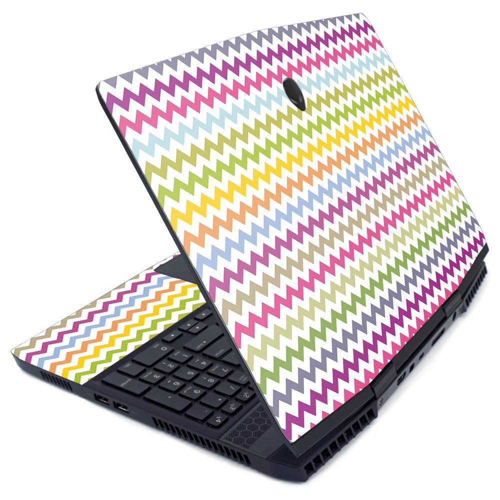 MightySkins Skin for Alienware M15 (2019) - Rainbow Chevron | Protective, Durable, and Unique Vinyl Decal wrap Cover | Easy to Apply, Remove, and Change Styles | Made in The USA
