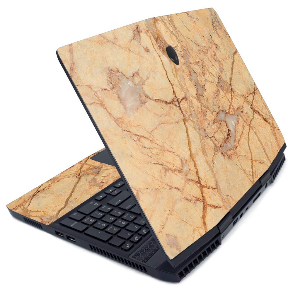 MightySkins Skin for Alienware M15 (2019) - Amber Marble | Protective, Durable, and Unique Vinyl Decal wrap Cover | Easy to Apply, Remove, and Change Styles | Made in The USA