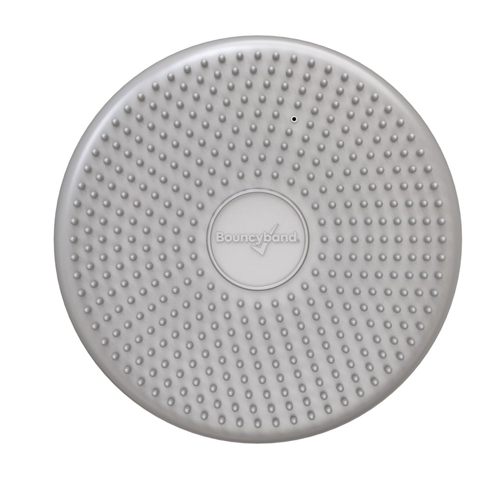 BouncyBand Wiggle Seat, Silver, 1-Pack  Small 10.75 D x 2.5 H Wobble Cushion for Kids Aged 3-7  Sensory Tool Promotes Active Learning & Improves Productivity  Includes Pump for Easy-Inflation