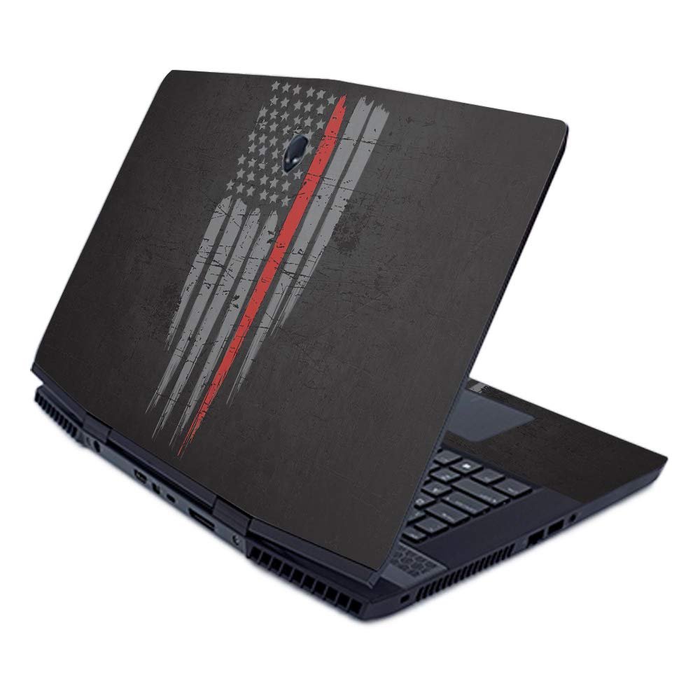 MightySkins Skin for Alienware M17 (2019) - Thin Red Line | Protective, Durable, and Unique Vinyl Decal wrap Cover | Easy to Apply, Remove, and Change Styles | Made in The USA