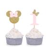 First Birthday Party Picks - Pink and Gold Baby Girl Birthday Cupcake Toppers Cake Appetizer Decorations - Set of 24 view 1