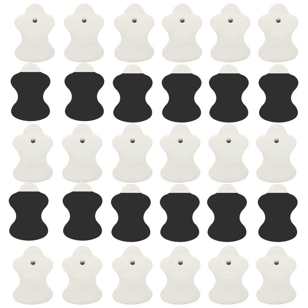 30 Pack TENS Unit Replacement Pads Compatible with Omron Electrotherapy Relief, Reusable Electrode Patches for PM3030 PM3031 HV-F128, Premium Gel Refills with Snap Connector