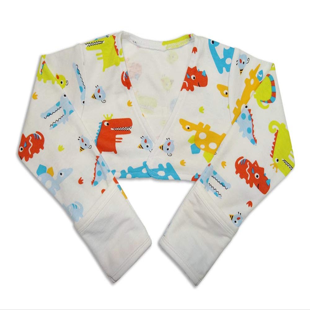Edenswear Zinc-Infused Flip Mitten Sleeves for Kids with Eczema - Wet Wrap Therapy (6 Months, Dinosaur)