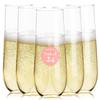 Prestee 24-Pack Stemless Plastic Champagne Flutes - 9 oz Clear Disposable Glasses for Wine, Cocktails, Mimosas - Champagne Flutes Plastic for Parties and Celebrations view 1