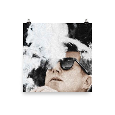 John F Kennedy Cigar and Sunglasses Poster