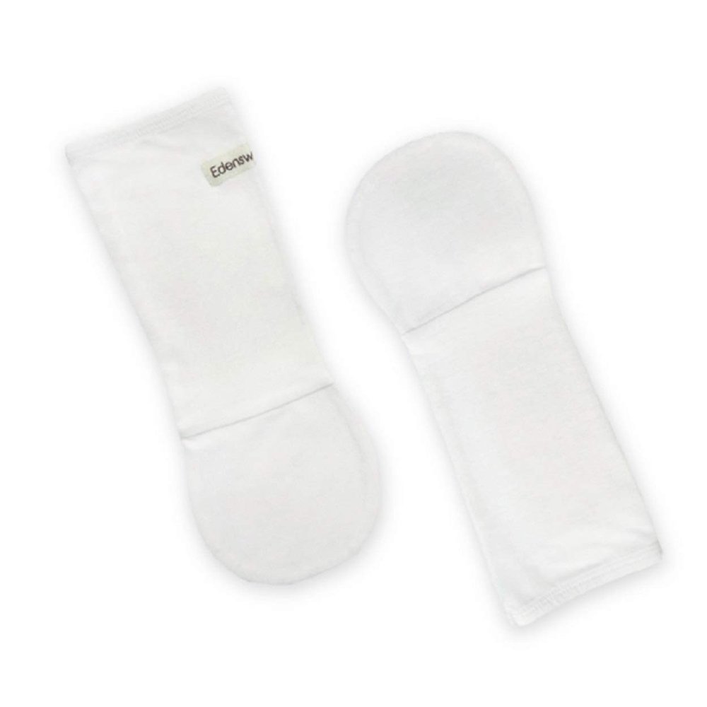 Edenswear Zinc-Infused Newborn Baby and Toddler Gloves No Scratch Mittens for Eczema - Wet Wrap Therapy (24 Months, White)