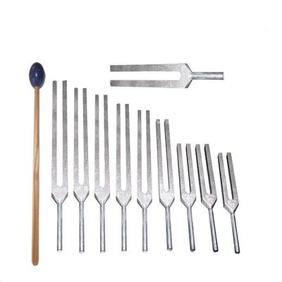 Solfeggio Tuning Fork Set - 9 with Mallet and Pouch by OM Industries