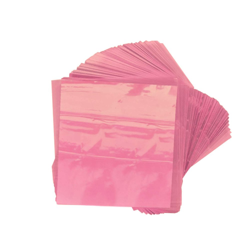 Oasis Supply Twistable Cellophane Wrappers for Candy, Holds Tight, for All Soft or Hard Candies, 4 x 4 500 Sheets, Pink