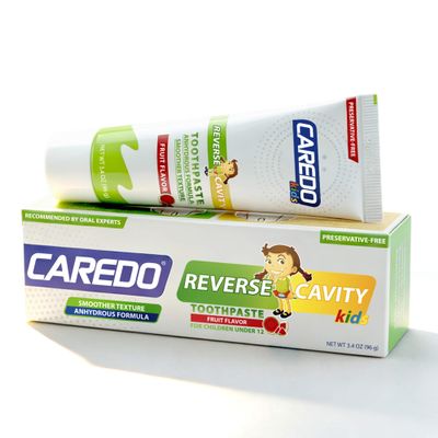 CAREDO Kids Cavity Repair Reversal Toothpaste  Hydroxyapatite Repair for Early Tooth Decay, Braces-Friendly, First Big Kids Remineralizing, Holistic Nighttime Enamel Care, Fluoride-Free Fruity 3.4oz