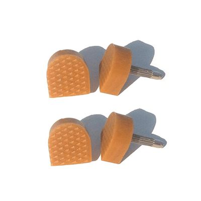 12 PCS(6Pairs) Beige Non-Slip U-Shape Heel Tips Caps Protectors for High Heels - Minimizes Squeaking (Thin Pins 2.4mm; 8mm x 8mm)