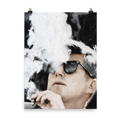 John F Kennedy Cigar and Sunglasses Poster