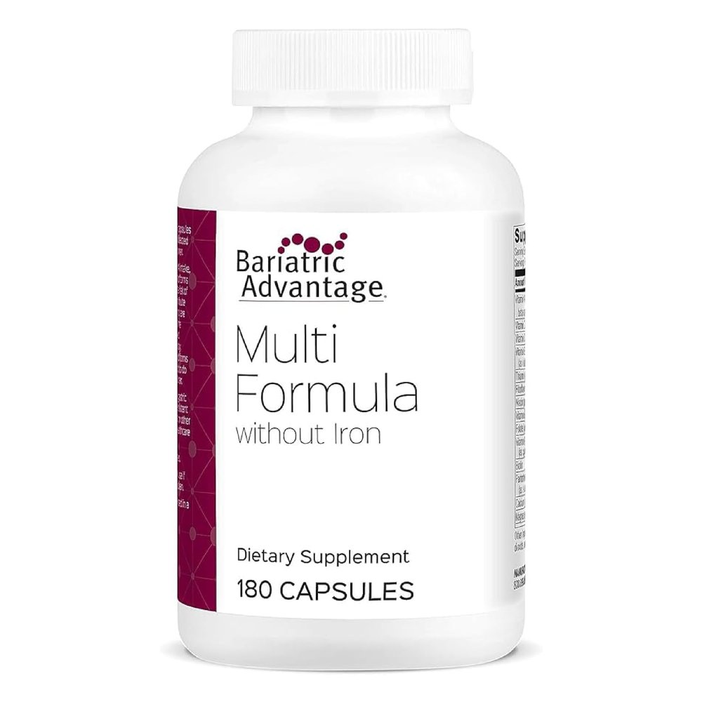 Bariatric Advantage Multi Formula without Iron, High Potency Daily Multivitamin for Bariatric Surgery Patients with 22 Essential Vitamins and Nutrients - 180 Capsules