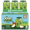 GoGo squeeZ Fruit on the Go, Apple Apple, 3.2 oz (Pack of 20), Unsweetened Fruit Snacks for Kids, Gluten Free, Nut Free, and Recloseable Cap, BPA Free Pouches (Packaging May Vary) view 1