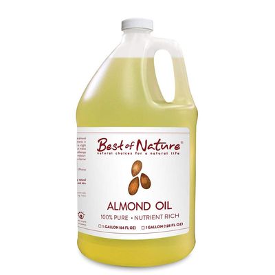 Best of Nature 100% Pure Sweet Almond Oil Moisturizing Massage & Body Oil, Unscented for Hair, Skin, Face, Soap Making, Aromatherapy, Ideal Carrier for Essential Oils, 1 Gallon (128 fl oz)