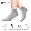 Forcool 6 Pairs Diabetic Women's Men's Non Binding Loose Top Soft Ankle Low Cut Cotton Diabetic Socks with Seamless Toe, Medium Black Gray White view 2
