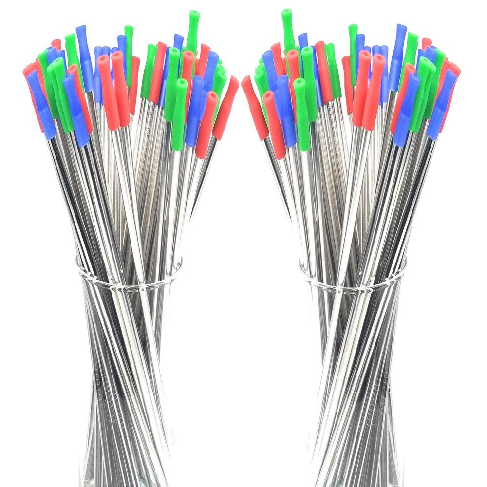 100 Custom Inscribed Stainless Steel Drinking Straws | Wedding Event Kit | Custom Laser Engraving and Rubber Tips (100)