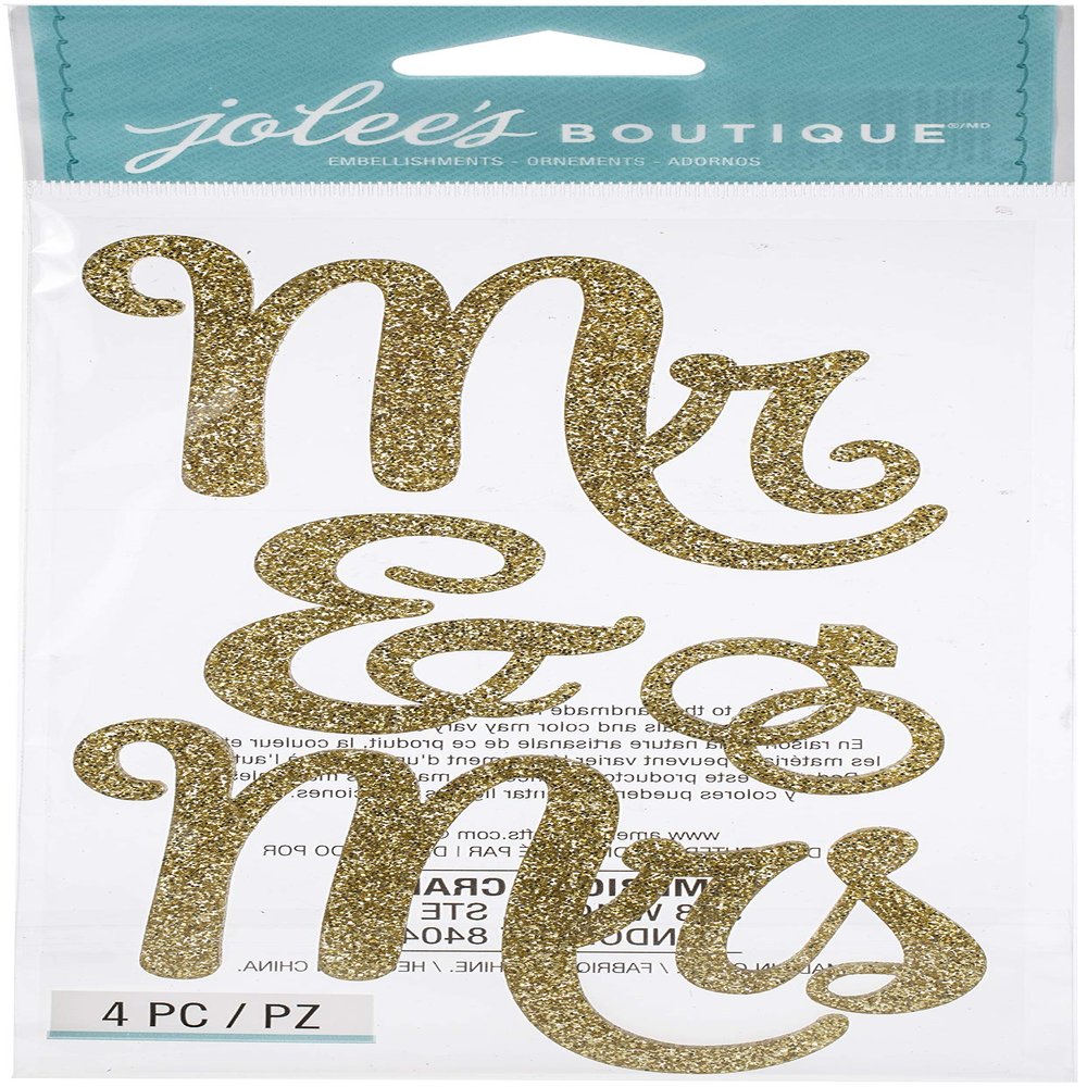 Jolee's Boutique Themed Embellishments 4/Pkg-Mr. & Mrs.