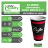 [400 Pack] 20oz Disposable Paper Coffee Cups For Hot, Cold Drink, Coffee, Tea, Cocoa, Travel, Office, Home, Cider, Hot Chocolate, To go, Compostable, Biodegradable, Durable by EcoQuality view 2