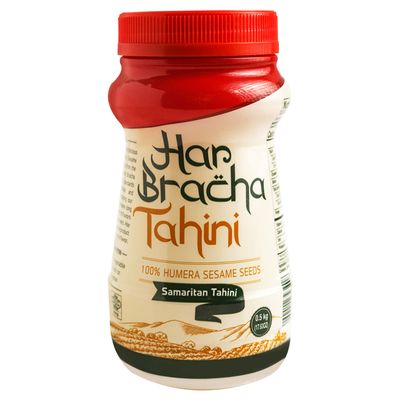 Har Bracha Tahini Paste (17.6 oz). 100% Natural, Vegan Friendly & Kosher Pure Ground Tahina Sauce. Raw Roasted Sesame Seeds for Oriental Dips, Salad Dressings & Hummus
