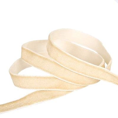 Jammas 5Yards 3/8"(10mm) Velvet Ribbon Wedding Party Decoration Handmade Ribbon Gift Wrapping Hair Bowknot DIY Christmas Ribbon - (Color: Ivory)