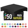 Party Solids Black Napkins Disposable Everyday 50 Pcs 2 Ply Black Cocktail Napkins Paper Everyday For Parties & Party Supplies view 1