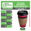 EcoQuality COMBO - 1000 PACK - 20oz - Paper Coffee Hot Cups, Black Dome Lids, Sleeves & Stirrers - Disposable Coffee Cups, To Go Travel Mug, Office/Party Pack, Hot/Cold Coffee, Tea & Chocolate, Latte view 2