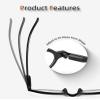 JM Set of 4 Retro Round Reading Glasses Spring Hinge Readers Men Women Glasses for Reading +1.25 Black & Tortoise view 4