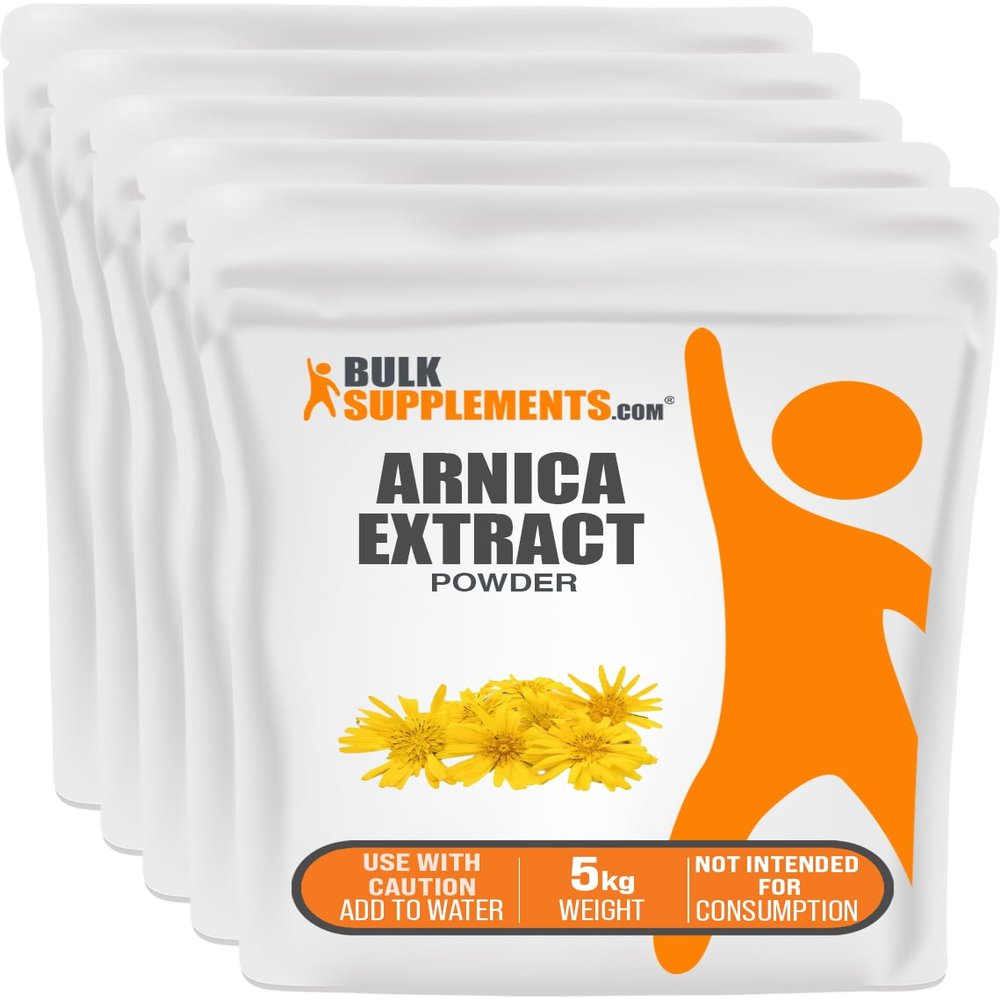 BulkSupplements.com Arnica Extract Powder - Herbal Supplement, from Dried Arnica Flowers, 2tsp Per Serving, 1kg (2.2 lbs) (Pack of 5)