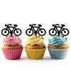 Bicycle Silhouette Acrylic Cupcake Toppers 12 pcs view 1