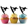 Surf Surfboard Silhouette Acrylic Cupcake Toppers 12 pcs view 1