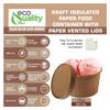 EcoQuality [100 Pack 12 oz Disposable Kraft Paper Soup Containers with Vented LIDS - Half Pint Ice Cream Containers, Frozen Yogurt Cups, Restaurant, Microwavable, Take Out, Food Storage, Recyclable view 2