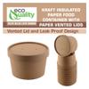 EcoQuality [100 Pack 12 oz Disposable Kraft Paper Soup Containers with Vented LIDS - Half Pint Ice Cream Containers, Frozen Yogurt Cups, Restaurant, Microwavable, Take Out, Food Storage, Recyclable view 4