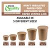 EcoQuality [200 Pack 32 oz Disposable Kraft Paper Soup Containers with Vented LIDS - Quart Ice Cream Containers, Frozen Yogurt Cups, Restaurant, Microwavable, Take Out, Food Storage, Recyclable view 3