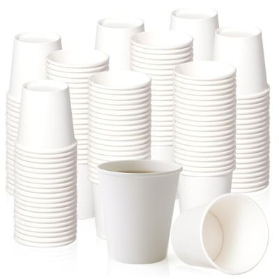 EcoQuality [100 PACK] 4 oz White Paper Hot Cups - Espresso, Sampling Cup, Bathroom Cups, Single Cups, Disposable Cups, Coffee Cup