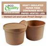 EcoQuality [75 Pack 16 oz Disposable Kraft Paper Soup Containers with Vented LIDS - Half Pint Ice Cream Containers, Frozen Yogurt Cups, Restaurant, Microwavable, Take Out, Food Storage, Recyclable view 4