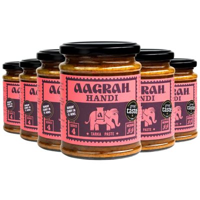 Aagrah Foods Kashmir Handi Medium Heat Cooking Sauce (6 Pack, 270g Each)