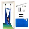 DreamGYM Doorway Sensory Swing - Supports 220lbs, Steel Bar Secured by Brackets - 95% Cotton Compression Swing for Self-Regulation (Blue) view 1
