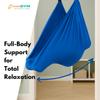 DreamGYM Doorway Sensory Swing - Supports 220lbs, Steel Bar Secured by Brackets - 95% Cotton Compression Swing for Self-Regulation (Blue) view 2