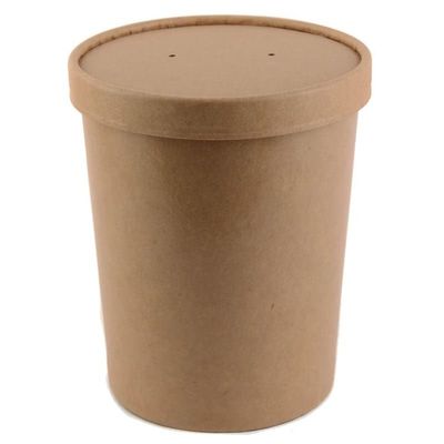EcoQuality [50 Pack 32 oz Disposable Kraft Paper Soup Containers with Vented LIDS - Quart Ice Cream Containers, Frozen Yogurt Cups, Restaurant, Microwavable, Take Out, Food Storage, Recyclable
