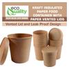 EcoQuality [50 Pack 32 oz Disposable Kraft Paper Soup Containers with Vented LIDS - Quart Ice Cream Containers, Frozen Yogurt Cups, Restaurant, Microwavable, Take Out, Food Storage, Recyclable view 4