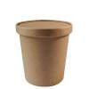 EcoQuality [150 Pack 26 oz Disposable Kraft Paper Soup Containers with Vented LIDS - Pint Ice Cream Containers, Frozen Yogurt Cups, Restaurant, Microwavable, Take Out, Food Storage, Recyclable view 1