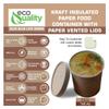 EcoQuality [150 Pack 26 oz Disposable Kraft Paper Soup Containers with Vented LIDS - Pint Ice Cream Containers, Frozen Yogurt Cups, Restaurant, Microwavable, Take Out, Food Storage, Recyclable view 2