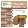 EcoQuality EcoQualityEcoQuality [200 Pack] 16 oz Disposable Kraft Paper Soup Containers with Vented LIDS - Pint Ice Cream Containers, Frozen Yogurt Cups, Restaurant, Microwavable view 2