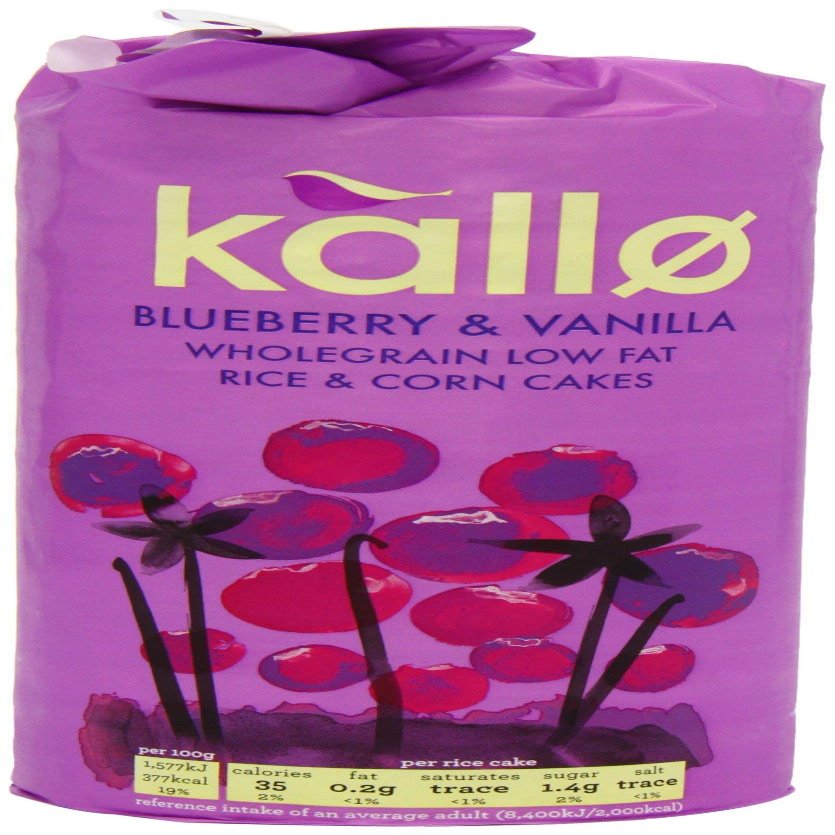Kallo - Blueberry & Vanilla Rice and Corn Cakes - 131g (Case of 6)