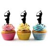 Kung Fu Martial Arts Hero Silhouette Acrylic Cupcake Toppers 12 pcs view 1